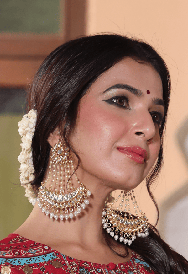 Kundan Chaandbali Earrings - Classic Megamart