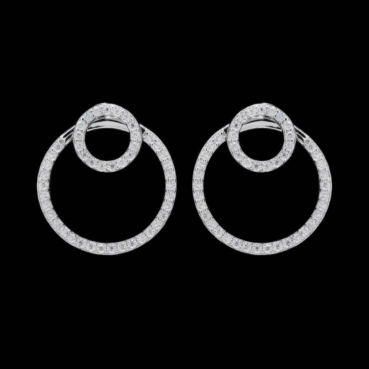 Double Circle Moissanite Earrings