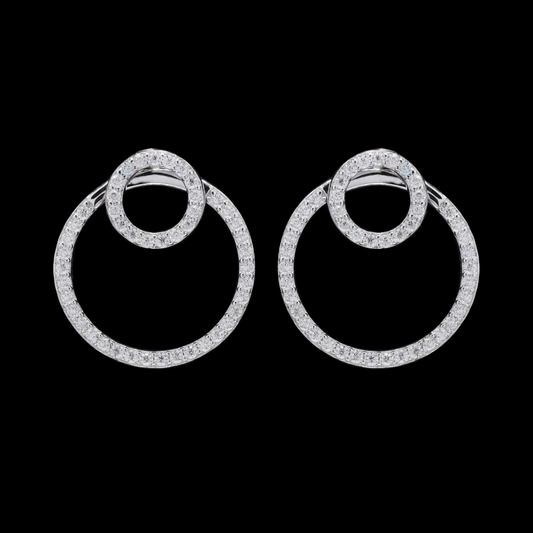 Double Circle Moissanite Earrings