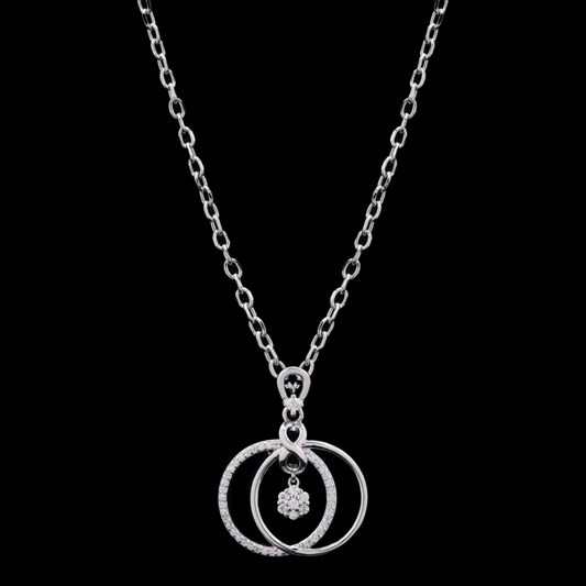 Double Circle Moissanite Pendant