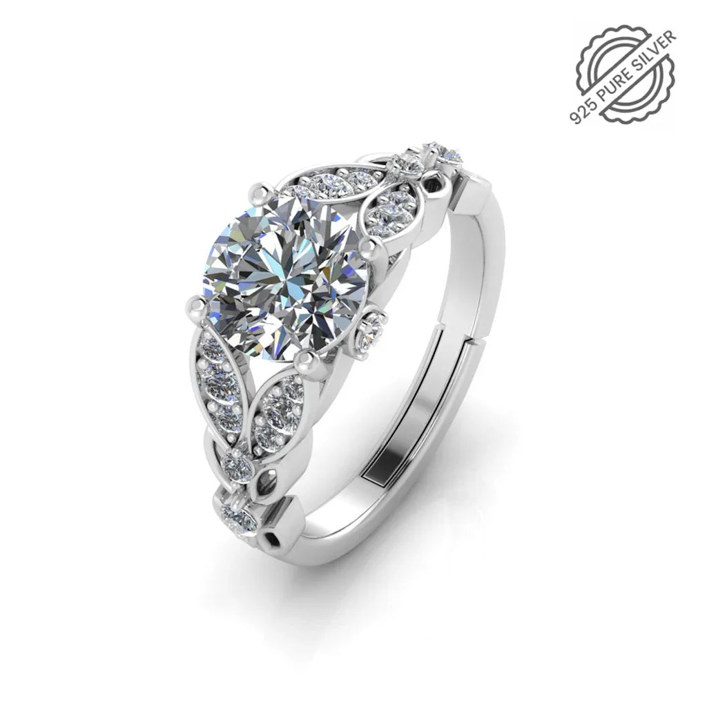 Solitaire Bloom Ring