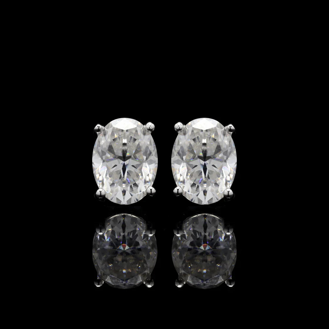 Oval Cut Moissanite Studs