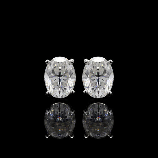 Oval Cut Moissanite Studs