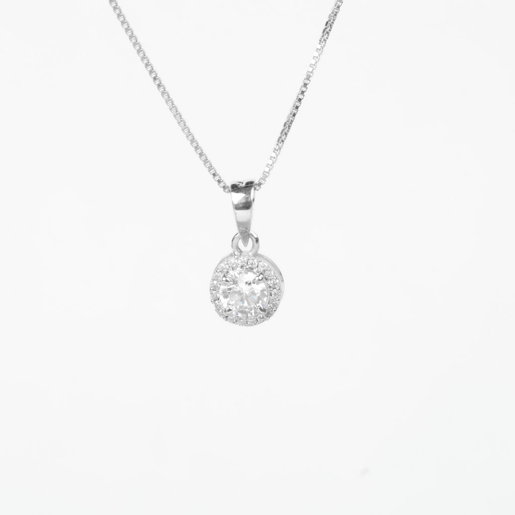 Solitaire Halo Pendant