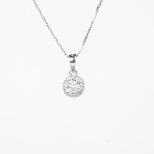 Solitaire Halo Pendant