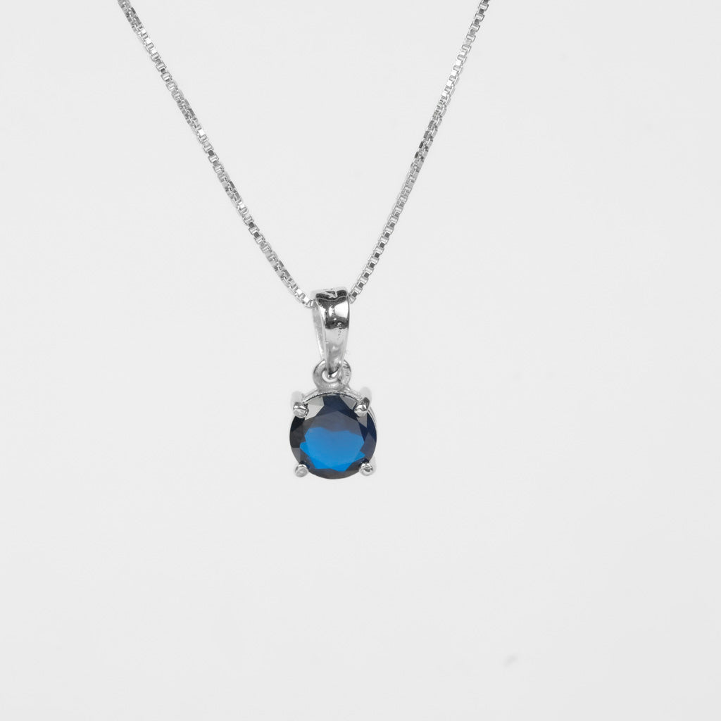 Blue Solitaire Pendant