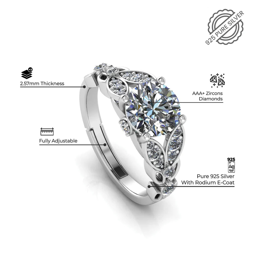 Solitaire Bloom Ring