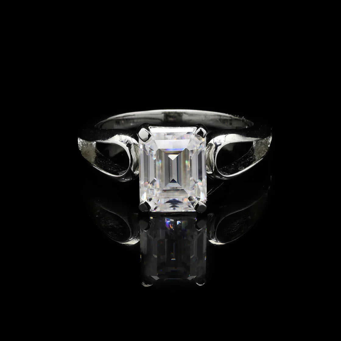 Emerald Cut Moissanite Ring