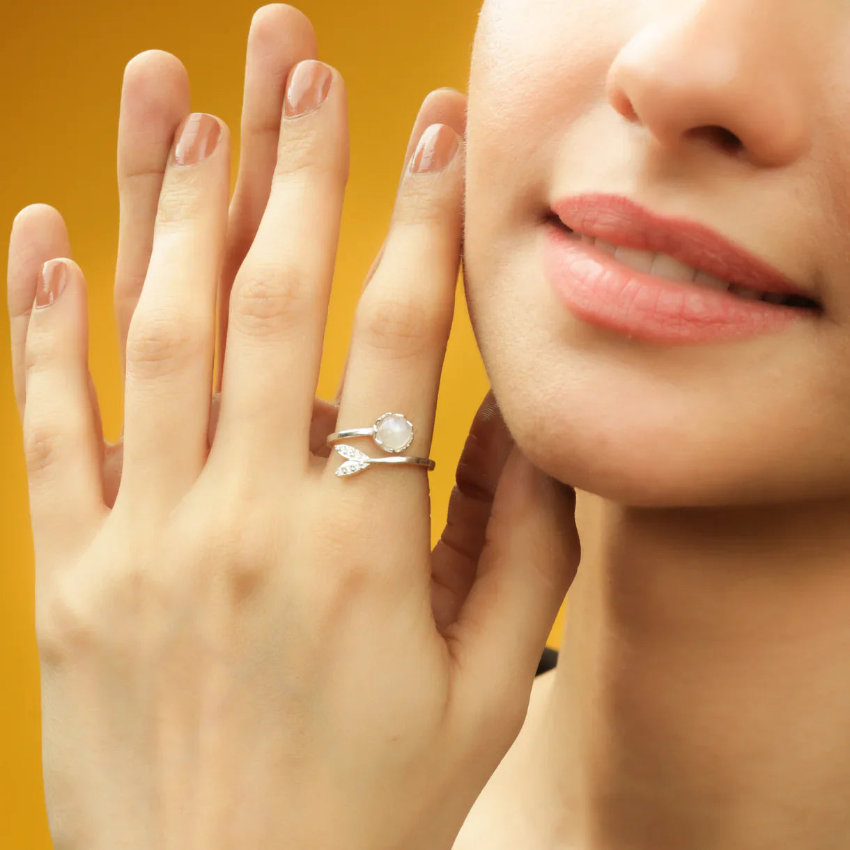 Dolphin Moonstone Ring