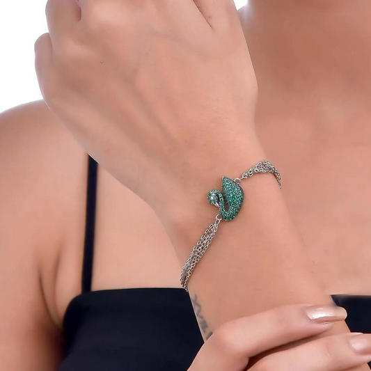 Green Iced Swan Bracelet