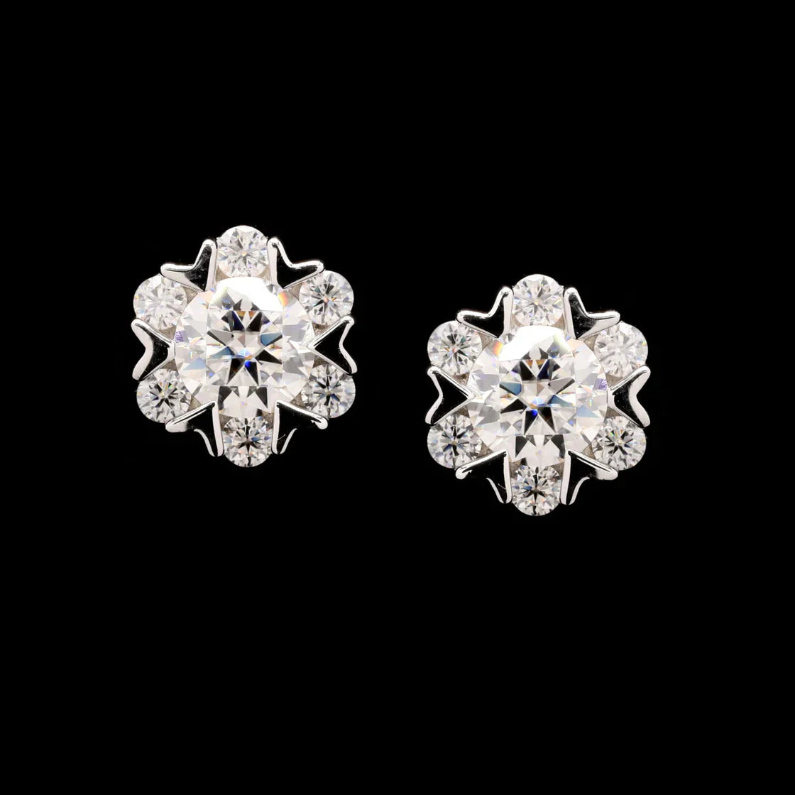 Flower Moissanite Earrings