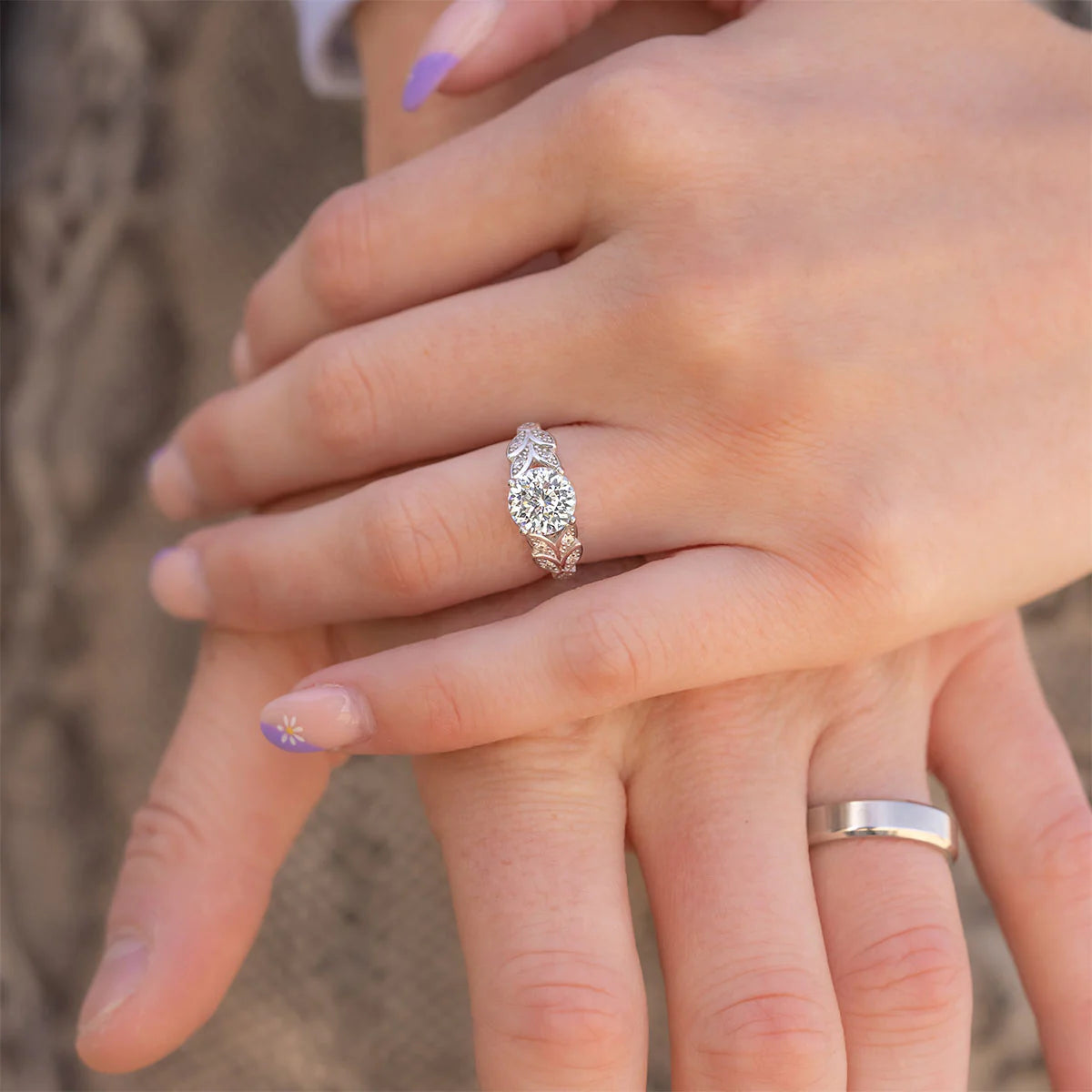 Solitaire Bloom Ring