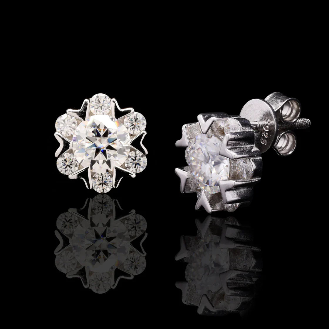 Flower Moissanite Earrings