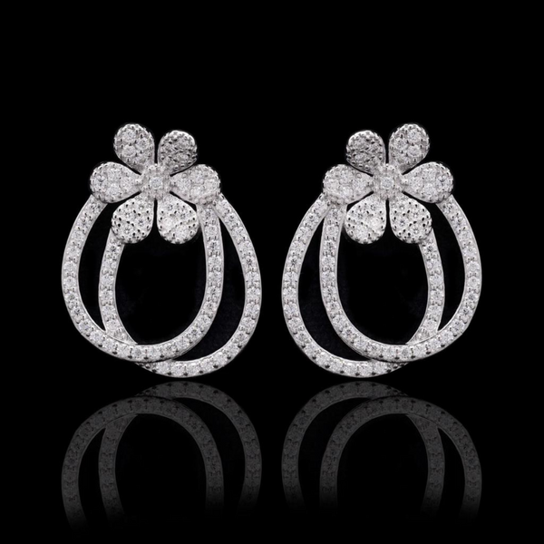 Big Flower Moissanite Earrings