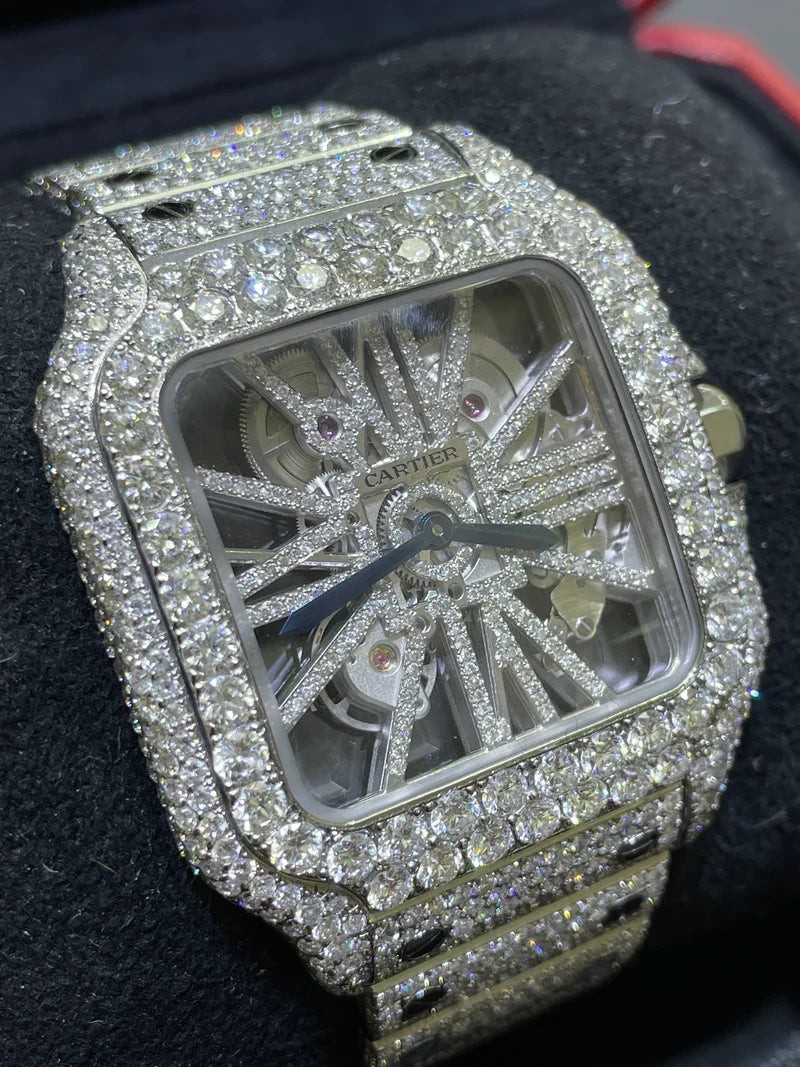 Iced Out Cartier Skeleton Watch